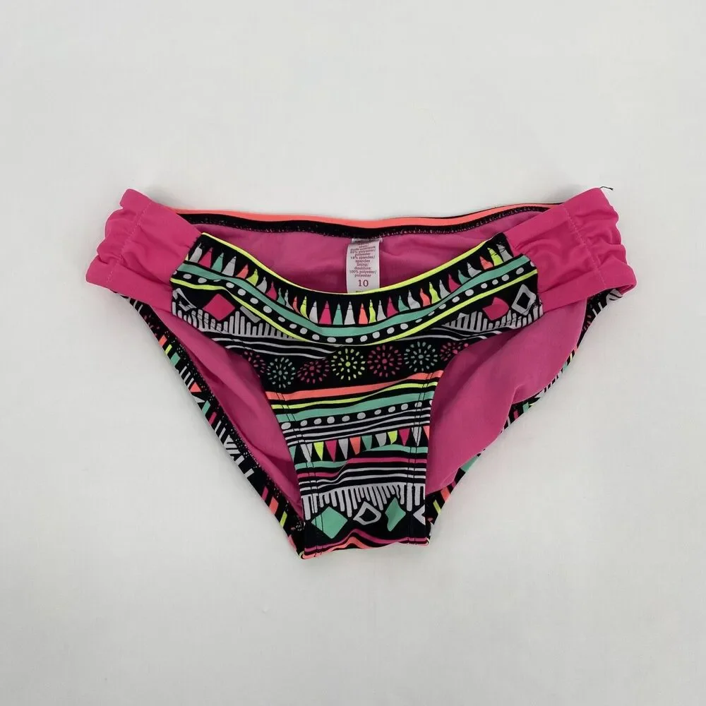 Justice Girl's Beachwear Swimwear Bikini Bottom Seamless Multicolor Size 10